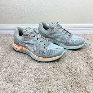 Nike Women’s Lunarglide+ 5 Running Shoes - Gray/Orange